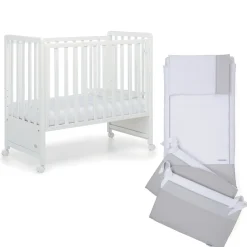 Cameretta Pikkoletto bianco con completo piumone grigio