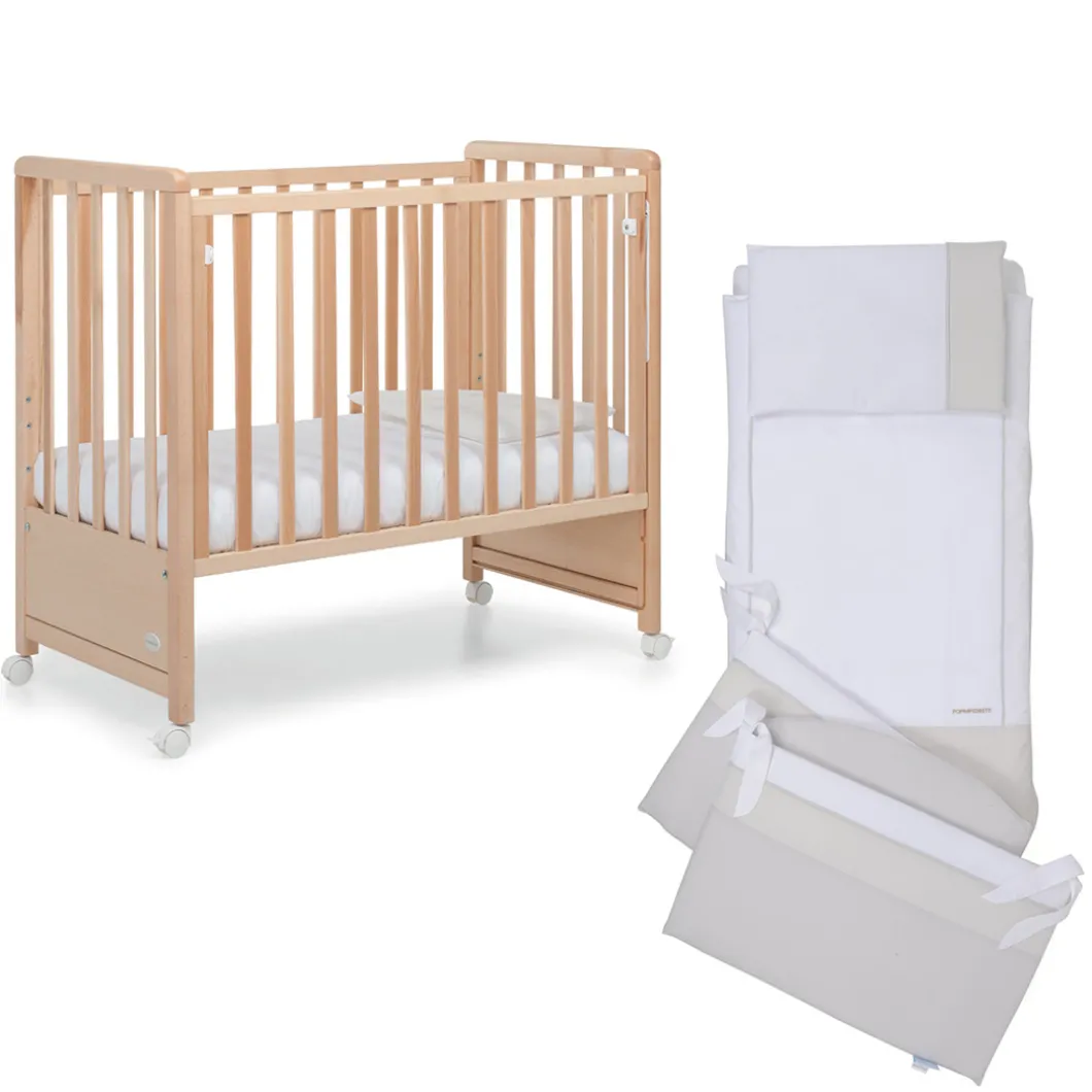 Cameretta Pikkoletto naturale con completo piumone beige